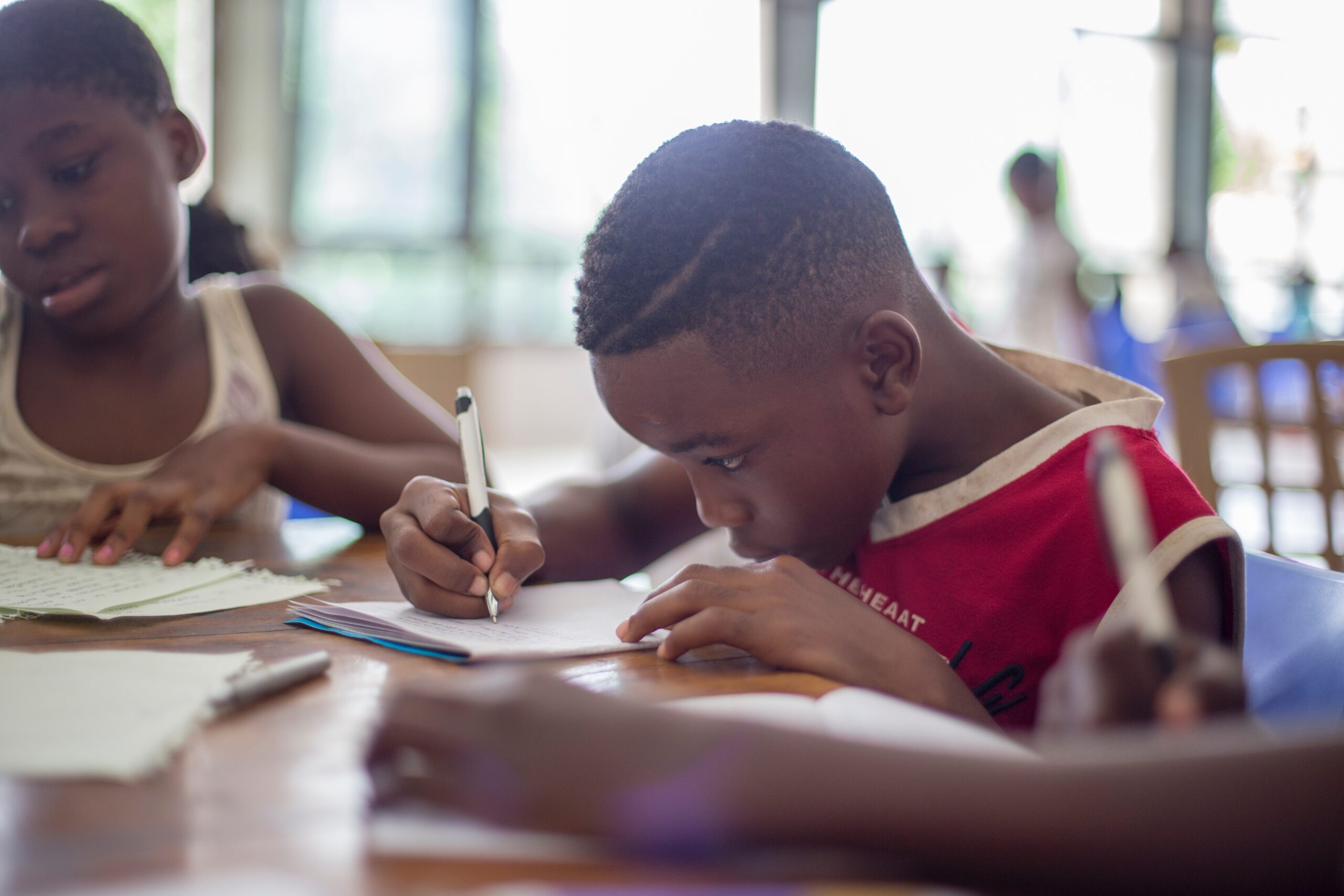 Students working at their desk