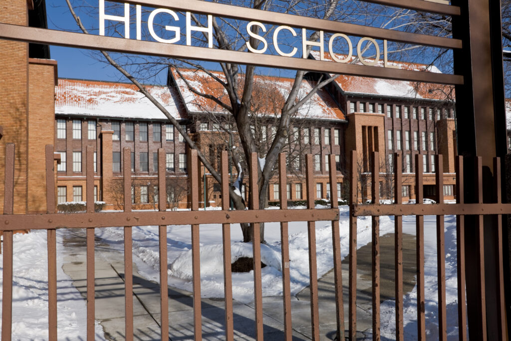 Vintage High School and Gate in Chicago