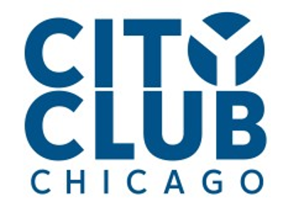 City Club Chicago logo in blue text on white background